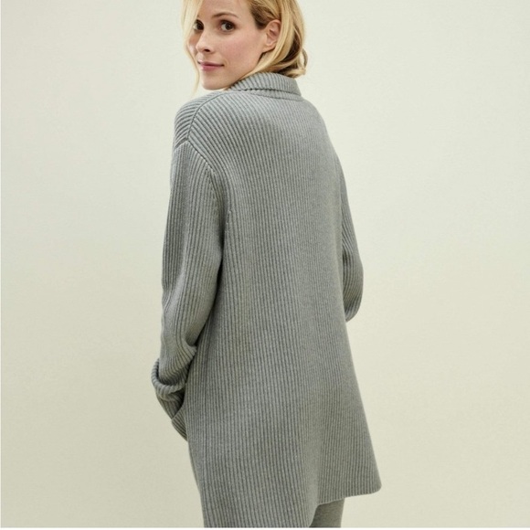 Splendid Charlotte Knit Blazer Mid Heather Grey Button Cardigan Sweater Jacket - Picture 12 of 14